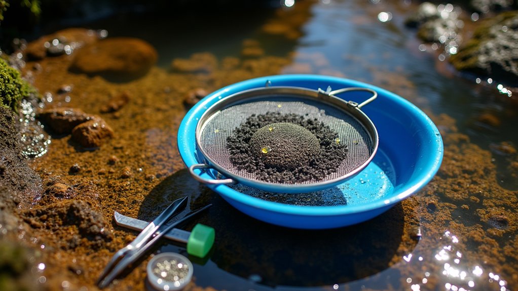gold mining sieve usage